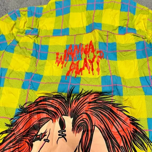 2023 Universal Studios Halloween Horror Nights Chucky Button Up Shirt Medium - Picture 2 of 8